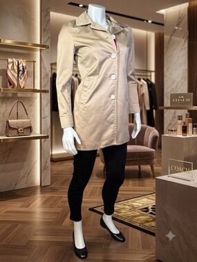 Authentic COACH Khaki Trench Coat Jacket Size XS